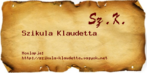 Szikula Klaudetta névjegykártya